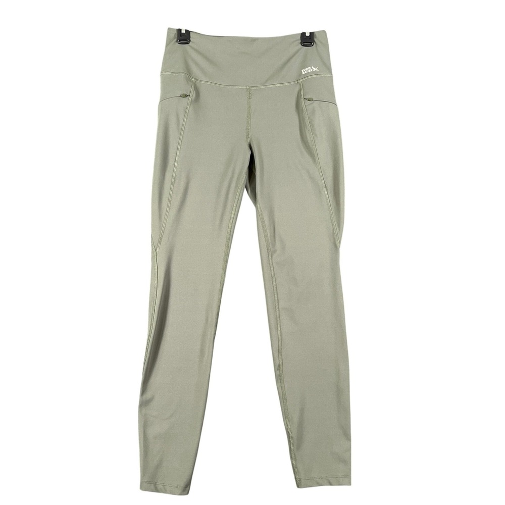Eddie Bauer Trail Tight Leggings Women M Sage Green Zip Pocket Hiking Activewear